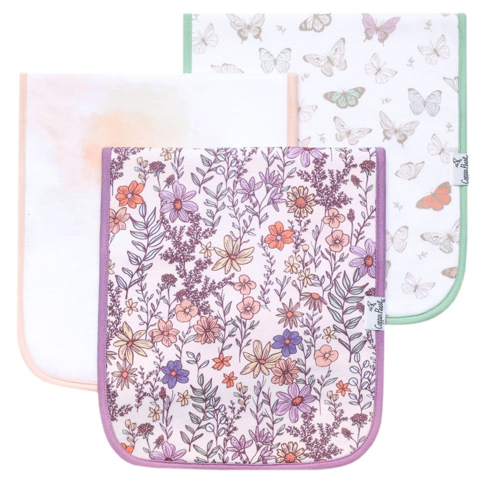 Premium Burp Cloths - Flora